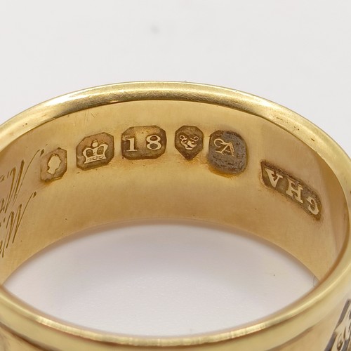 701 - An 18ct gold mourning ring, inscribed Mrs Ann Dow 5 Jan 1837, 6 g, ring size NNote: Also please see ... 