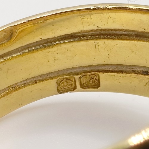 698 - An 18ct gold and diamond double snake ring, ring size T