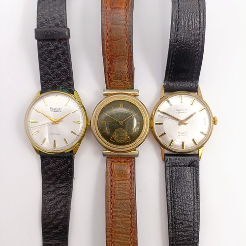 784 - A gentlemens 9ct gold Summit Geneve wristwatch, on later leather strap, and two other watches (3)