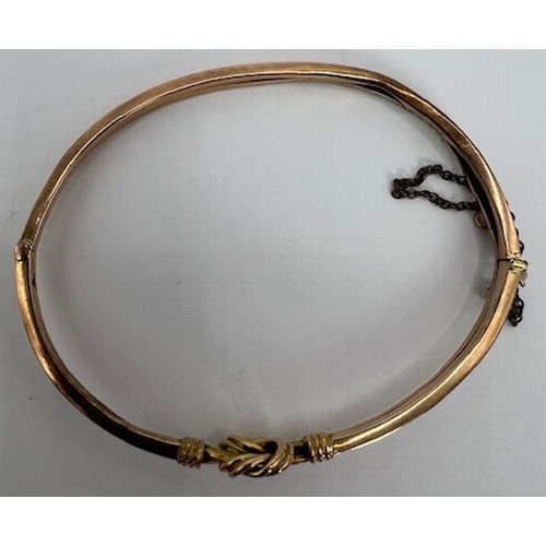 707 - A 10ct gold bangle, 6.5 g, 7 cm diameter