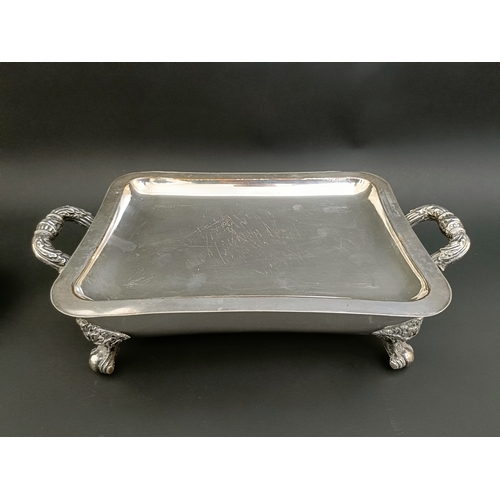 1 - A George III silver presentation entree dish and cover, crested and engraved an armorial, engraved '... 