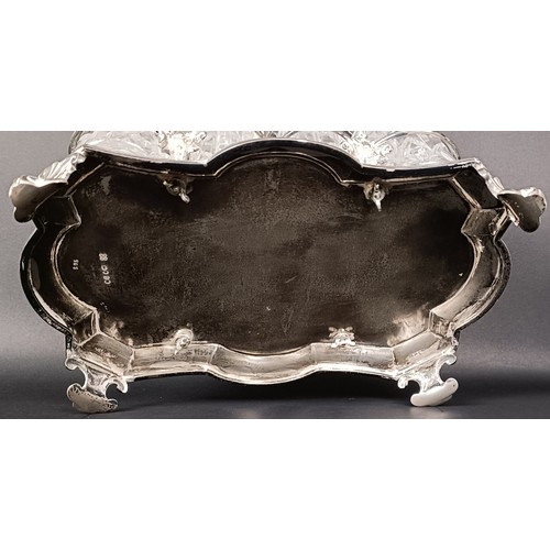 23 - A Victorian silver and cut glass eight piece cruet stand, London 1860, stand 28.5 ozt