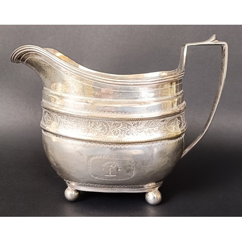 27 - A George III silver milk jug, London 1808, 4.9 ozt, 15 cm wide