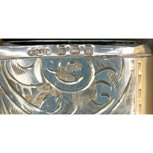 60 - A George V silver vesta, London 1922, and two other vestas, 2.9 ozt (3)