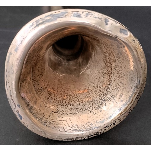 5 - A Victorian silver horn, marks rubbed, 4.4 ozt, 28 cm