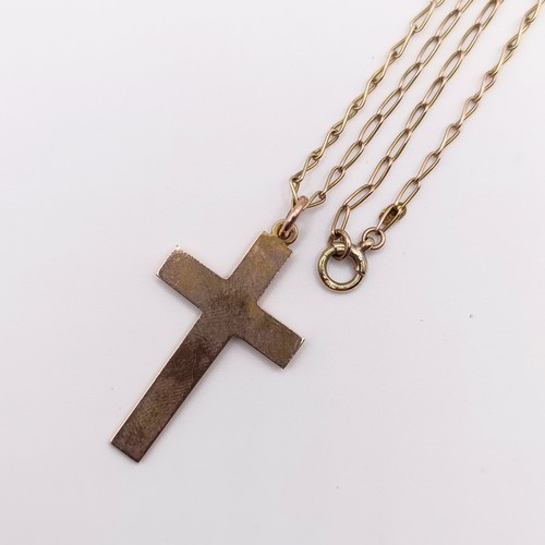 416 - A 9ct gold cross and chain, 4.6 g