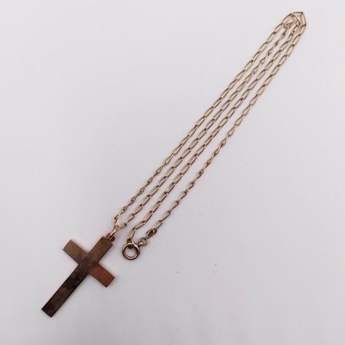 416 - A 9ct gold cross and chain, 4.6 g