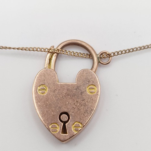 436 - A 9ct gold bracelet, with a heart shaped padlock clasp, 19.6 g