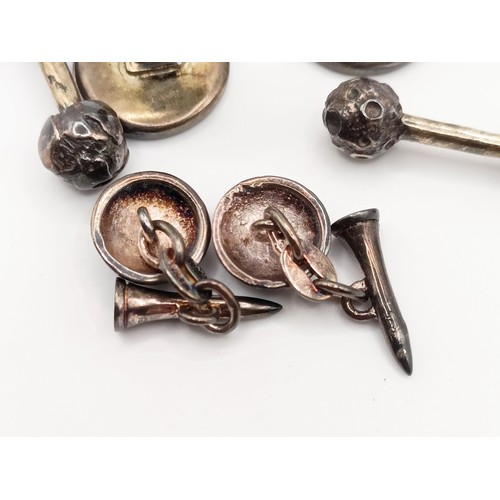 448 - Two pairs of silver Torum cufflinks, and a pair of silver cufflinks