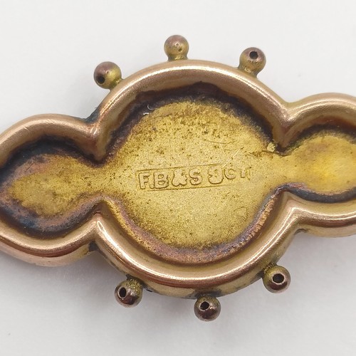 460 - A 9ct gold bar brooch, and a 9ct gold pin with dog charm, 4.9 g all in