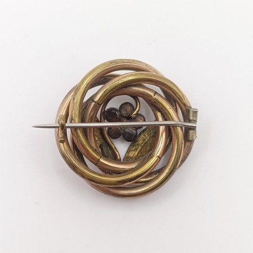 467 - A late 19th/early 20th century gilt metal and turquoise brooch