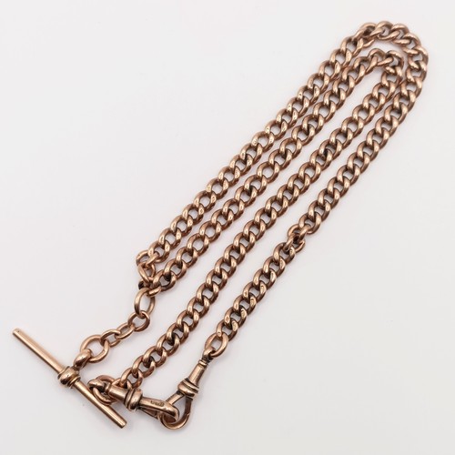 516 - An early 20th century 9ct gold Albert, links individually stamped, 41 g