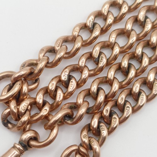 516 - An early 20th century 9ct gold Albert, links individually stamped, 41 g