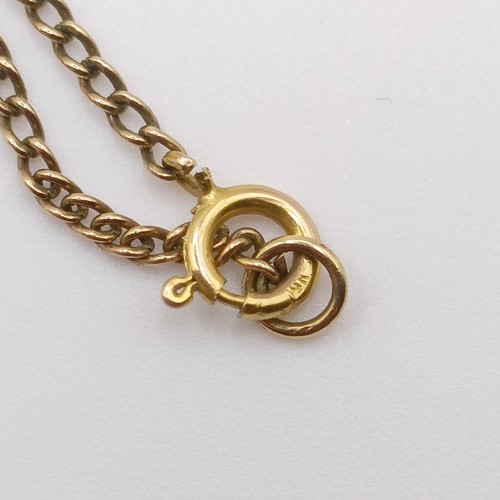 518 - A 9ct gold cross pendant, and two 9ct gold chains, 3.3 g