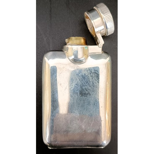 53 - A George V small silver hip flask, Birmingham 1930, 2 ozt, 8 cm high