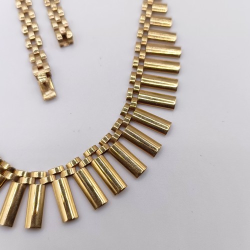 407 - A 9ct gold fringe necklace, 21.5 g