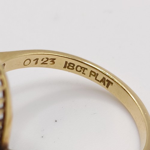 413 - An 18ct gold, diamond and opal doublet ringSize L