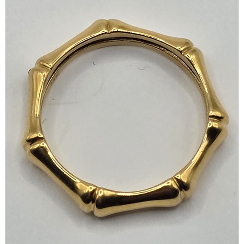 420 - A 24ct gold faux bamboo ring, ring size T