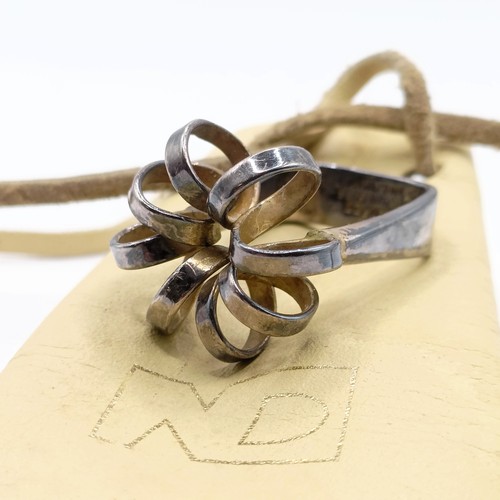 434 - A Norwegian silver ring, makers mark ND, ring size H, in branded bag