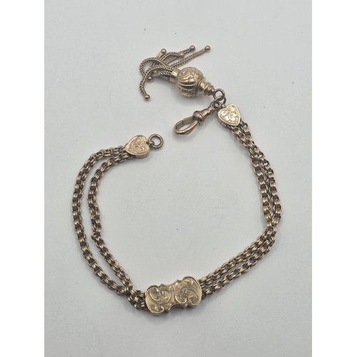 486 - A 9ct gold Albertina chain, 10 g