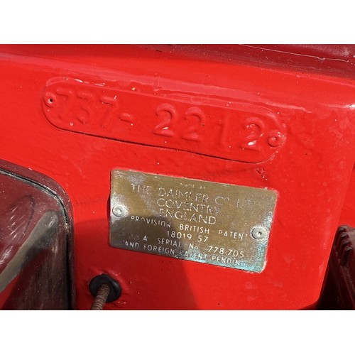 22 - 1963 Daimler Dart SP250Registration number 935 FXOChassis number 104066Engine number 97291Red with a... 
