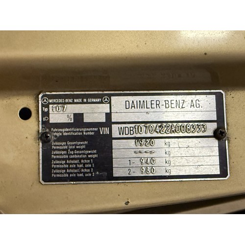 21 - 1984 Mercedes-Benz 280 SLRegistration number B154 SFHChassis number WDB1070422A008333Engine number 1... 