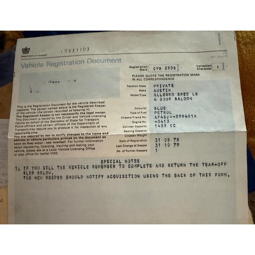 1 - 1978 Austin Allegro Special LEBeing sold without reserveRegistration number CYB 250SChassis number A... 