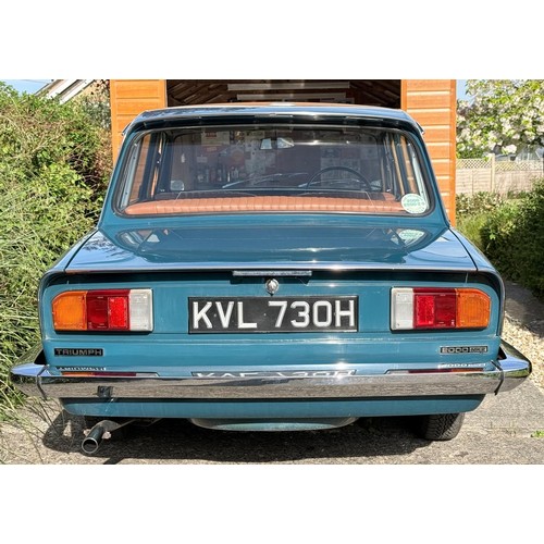 43 - 1970 Triumph 2000 Mk IIChassis number ME9416DL0Engine number ME9153HERegistration number KVL 730HVal... 