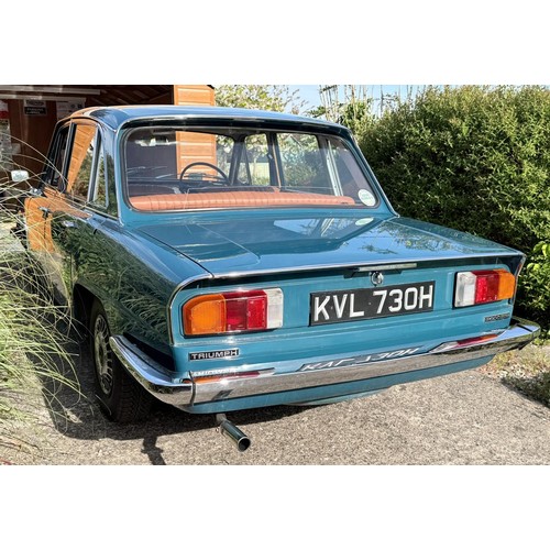 43 - 1970 Triumph 2000 Mk IIChassis number ME9416DL0Engine number ME9153HERegistration number KVL 730HVal... 