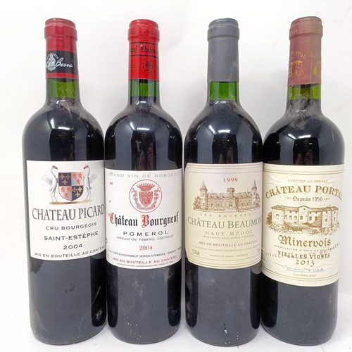 924 - A bottle of Pomerol, Chateau Bourgneuf, 2004, and three other bottles of Claret (4)