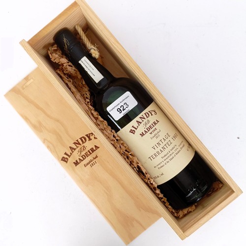 923 - A bottle of Blandy's Vintage Terrantez Madeira, 1960, in own wooden case