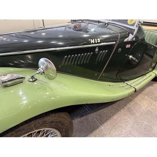 30 - 1954 MG TFRegistration number NWU 579Chassis numberEngine numberTwo tone green with a green leather ... 