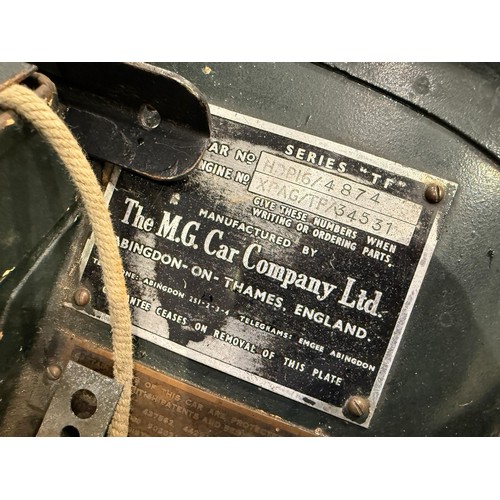 30 - 1954 MG TFRegistration number NWU 579Chassis numberEngine numberTwo tone green with a green leather ... 