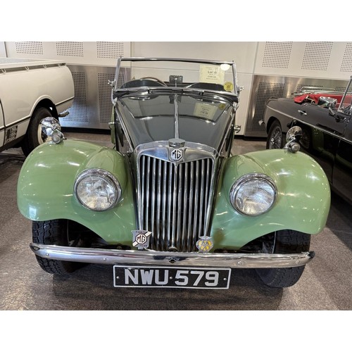 30 - 1954 MG TFRegistration number NWU 579Chassis numberEngine numberTwo tone green with a green leather ... 