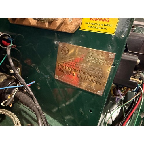 29 - 1936 MG TA**Reduced estimate**Registration number AGA 384Chassis number 592Engine number D4493Green ... 