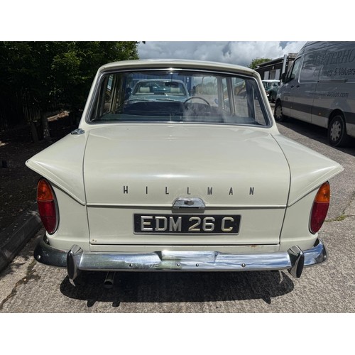 45 - 1965 Hillman Super MinxRegistration number EDM 26CChassis numberEngine numberWhite with a green stri... 