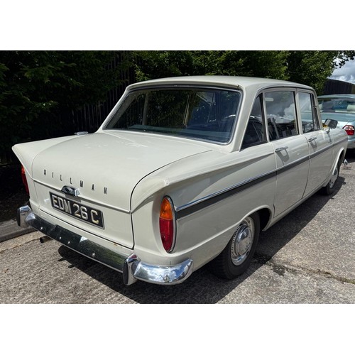 45 - 1965 Hillman Super MinxRegistration number EDM 26CChassis numberEngine numberWhite with a green stri... 