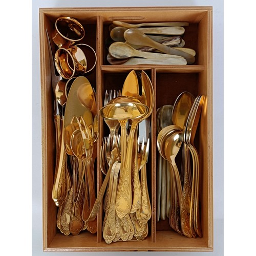 319 - A part table service of plated cutlery, a silver pin dish, and a silver photograph frame...