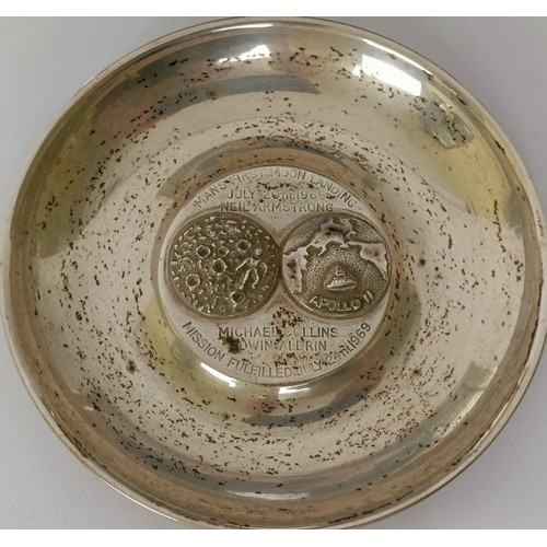 319 - A part table service of plated cutlery, a silver pin dish, and a silver photograph frame...