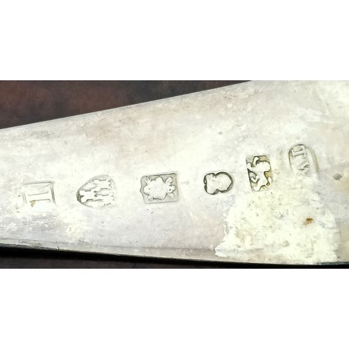 320 - A silver Old English pattern basting spoon, Newcastle 1799, 2.7 ozt, and assorted silver plate (box)...