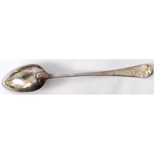 320 - A silver Old English pattern basting spoon, Newcastle 1799, 2.7 ozt, and assorted silver plate (box)...