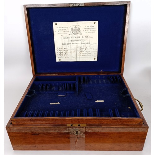 340 - A part table service of silver Old English pattern cutlery, with bright cut decoration, Elkington &a...