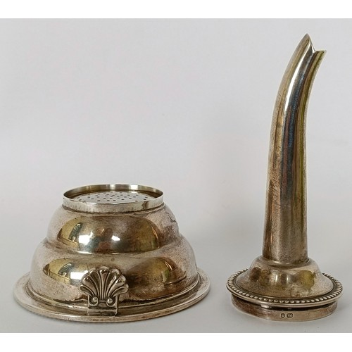 346 - A George III style silver wine funnel, London 1997, 3.3 ozt...