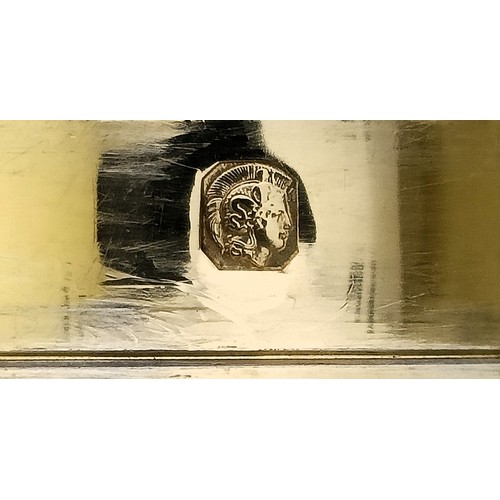 304 - A silver, enamel and glass scent bottle, 12 cm high...