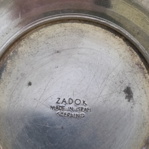 349 - A Judaica silver kiddish cup, applied oval stones, 19.5 cm high...