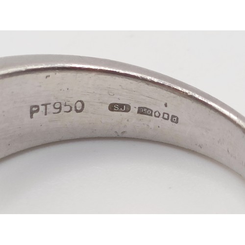 620 - A platinum and diamond ring, ring size N 1/2, 10.0 g