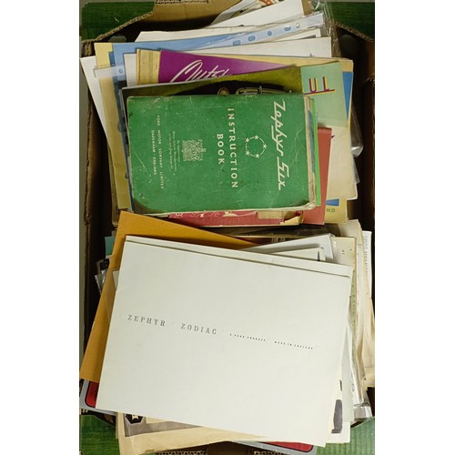 10 - A group of car brochures, booklets and ephemera, including Ford Zephyr Zodiac, Zephyr Six, Consul an... 