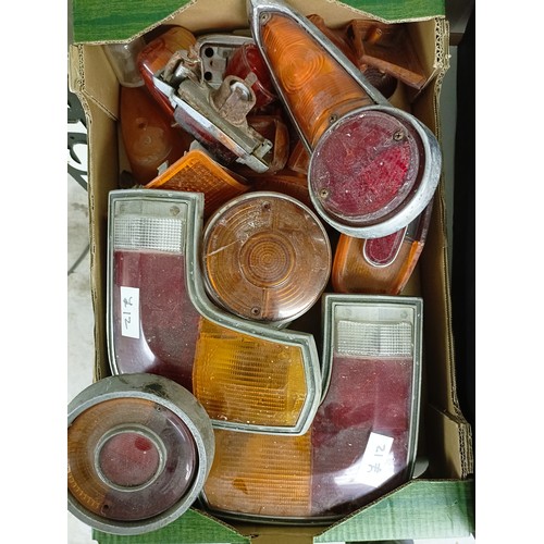 29 - Assorted rear lights, including Vauxhall Viva, Austin Allegro and Hillman Avenger (2 boxes)