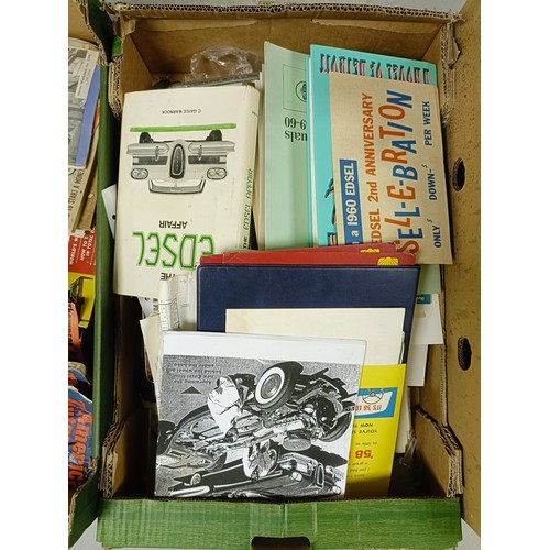 46 - Assorted car related books, magazines and ephemera, including The Edsel Affair, American Cars, Ameri... 