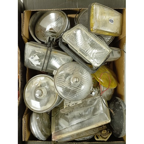 53 - Assorted lamps, including driving, spot and rear (2 boxes)